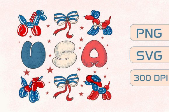 American Balloon Dogs Clipart Svg Png for Crafts and Graphics