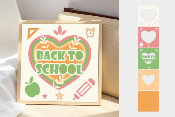 Back to School 3D Shadow Box SVG for Laser Cutting and Wall Decor