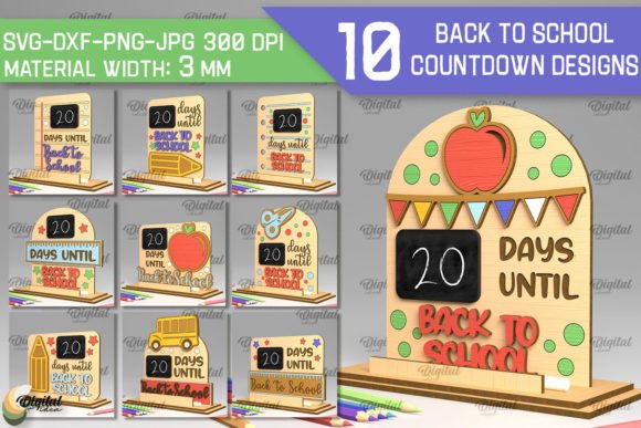 Back to School Countdown LaserCut Bundle for Stands