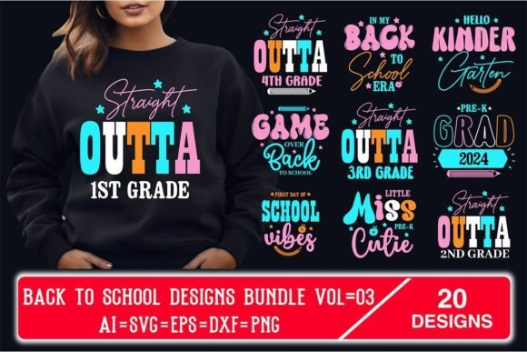Back to School Designs Bundle Vol 03: A Versatile Graphic Design Asset for Local Brands