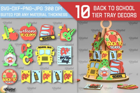 Back to School Tier Tray LaserCut Bundle