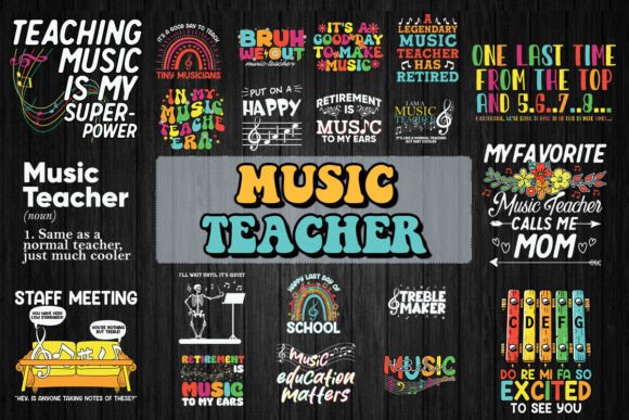 Music Teacher SVG Bundle Graphics for T-Shirt Designs